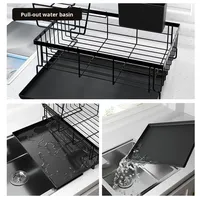 Support de rangement de comptoir de cuisine en métal minimaliste Hot Mail pour bols et baguettes, avec égouttoir double couche, multifonctionnel