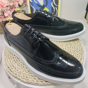 Classy Designers Thick Sole Lace up <strong>Brogue</strong> Pattern Wholesale Men Wedding <strong>Patent</strong> Leather Dress Shoes and Oxfords - Product Image 1