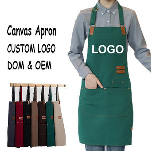 Многоразовый моющийся холщовый фартук для шеф-повара с индивидуальным логотипом (вышивка, горячее тиснение, печать) для ресторанов, приготовления пищи и выпечки - Product Image 1