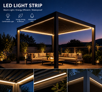 Pergola à lames orientables en aluminium de haute qualité, imperméable et antirouille, pour extérieur, idéale pour les loisirs