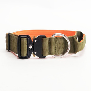 1.5 <strong>Inch</strong> Adjustable Tactical <strong>Dog</strong> <strong>Collar</strong> With Orange Soft Padded and Metal Buckle - Product Image 1