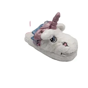 Cheap wholesale winter warm unicorn animal shaped feet slippers for adults