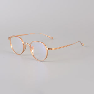 Khuyến nghị sản phẩm mới màu đen siêu nhẹ Vàng Titan tinh khiết kính khung phụ nữ Bronze Retro khung nhỏ Nam Kính mắt - Product Image 6