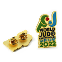Souvenirs de haute qualité chapeaux vêtements broche 3D monde Judo sport or épinglettes usine épingles personnalisées métal Logo Badges
