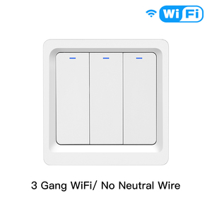 Sls 86*86 מ "מ wifi חכם עמוד בודד בלחיצת כפתור <span class=keywords><strong>3</strong></span> כנופיה ללא חוט נייטרלי 10a 240v אפליקציה שלט רחוק alexa Google Home - Product Image 2