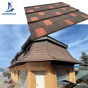 金属锌25毫米厚度石材涂层金属屋面瓦，用于弯曲异形屋顶