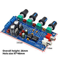 Papan Penyesuaian Nada Bass Treble Kontrol Volume dengan NE5532 Dual Op-amp SMD Mounting XH-M164