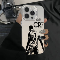 Coque de téléphone Cristiano Ronaldo Championnat Gloire Star du Football pour iPhone 11 12 13 14 15 16 17 Matériel PC Durable par Promax