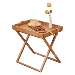 Custom-made wooden portable folding coffee table, Japanese style lazy person movable sofa side table <b>snack</b> <b>tray</b> household <b>tray</b> - Product Image 1