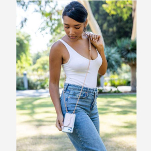 Stylish mobile phone lanyard, card holder, PU leather mobile phone <b>case</b>, card holder, mobile phone back sticker, card holder, - Product Image 3