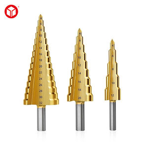 Forets à pas universels à manche universel, forets à pas en forme de pagode, forets à pas triangulaires, revêtement HSS, pour le traitement des feuilles multi-usages - Product Image 1
