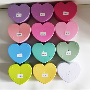 กล่องใส่เครื่องประดับสองชั้นสีมาการองขายดี พร้อมกระจกและกล่องเก็บเครื่องประดับพลาสติกรูปหัวใจสำหรับแหวน - Product Image 4