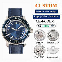 Montre de plongée automatique mécanique pour homme, résistante à l'eau, avec lunette rotative, boîtier en acier inoxydable, bracelet en tissu, design sportif, Reloj