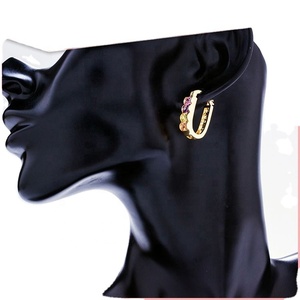 Pendientes de Aro Modernos al por Mayor, Chapados en Oro de 18K con Circonita, Diseño de Moda, Joyería de Aleación para Aniversario de Mujer - Product Image 5