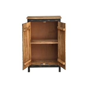 Hand-Carved Mandala Wooden Accent Cabinet – 2-Door Rustic Storage Sideboard & Entryway <b>Console</b> Table, Distressed <b>Black</b> & Gold - Product Image 6