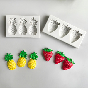 Moules en silicone pour la cuisine et la pâtisserie, faciles à utiliser, résistants à la chaleur, en plastique, pour la décoration, comprenant des moules à fraises et à ananas, DIY, ajustables - Product Image 2