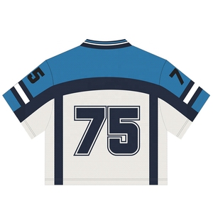 Camisetas de fútbol vintage de talla grande para mujer, camiseta recortada cuadrada con cuello en V de poliéster de malla de alta calidad para mujer - Product Image 2