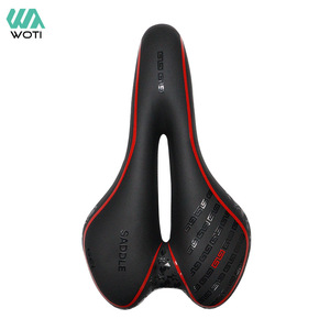 Selle de vélo Yueli, coussin creux ventilé, confortable pour vélo ordinaire, unisexe, adultes, noir, rouge, bleu - Product Image 5