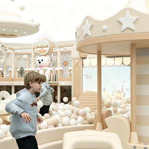 Aoleao Custom Cream Forest Indoor Playground Ball <b>Pool</b> <b>Slide</b> Carousel Climbing for Kids Soft Play CE TUV Certified - Product Image 2