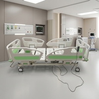 Meubles médicaux multifonctionnels réglables avec roulettes, lit d'hôpital électrique pliable pour soins intensifs