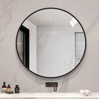 Miroir de salle de bain moderne de haute qualité, électronique, anti-buée, intelligent, LED, rond, sans cadre, avec interrupteur à capteur, pour appartement