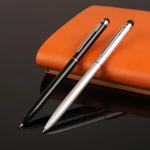 最畅销的iphone手写笔定制徽标OEM 2合1 i Pad笔超薄金属圆珠笔