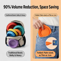 Bol pliable en silicone portable et bouteille d'eau de voyage pour chats et chiens - Utilisation extérieure pliable