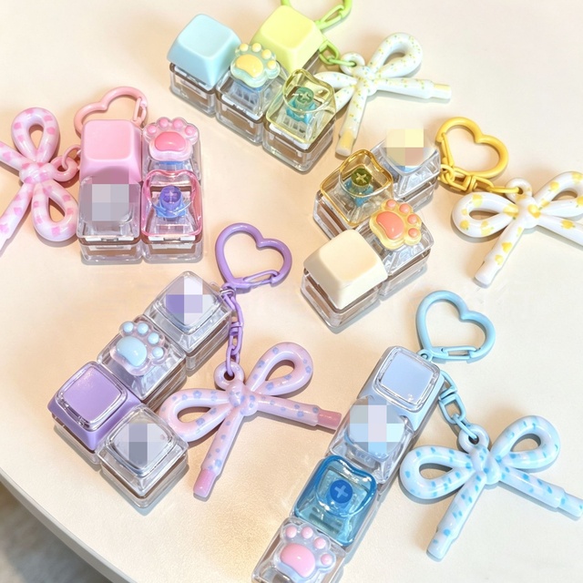 Cute Bow Glowing Button Pad Fun Keyboard Finger Fidget Toy for Stress Relief