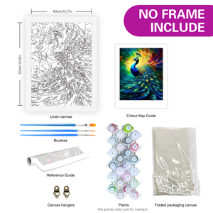 वयस्कों के लिए संख्याओं द्वारा Diy पेंटिंग किट मोर घर Decors के लिए संख्या के साथ एक्रिलिक पेंट 40x5 0cm/16x20 इंच फ्रेम के बिना - Product Image 2