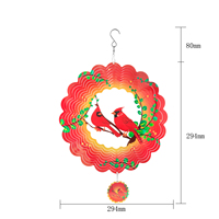 Harlow Wind Spinner 12 pouces, en acier inoxydable 3D, attrape-vent suspendu en métal, sculpture cinétique pour la décoration de jardin