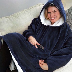 Blanket <strong>Hoodie</strong> Wearable Fleece Sweatshirt Blanket Adult Kids <strong>Oversized</strong> <strong>Snuggle</strong> <strong>Hoodie</strong> - Product Image 1