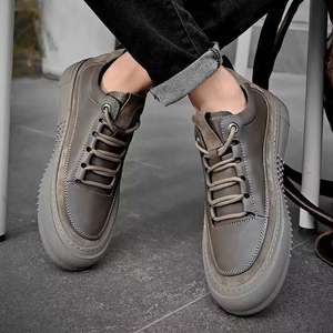 Fashion Trend <b>Ankle</b> Lace-up Sneakers High Quality Real Leather with Platform Mesh - Product Image 4