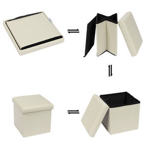 Bailey Giá Thấp Khuyến Mãi Giả Da Ottoman Gấp Lưu Trữ Trắng Đa Chức Năng Lưu Trữ Phân Cho Phòng Ngủ - Product Image 3