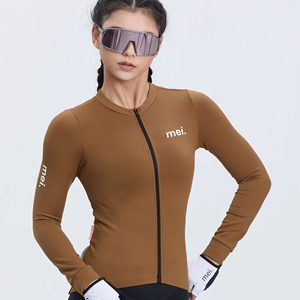 Maglia Termica da <span class=keywords><strong>Ciclismo</strong></span> per Donna, Asciugatura Rapida, Traspirante, <span class=keywords><strong>Abbigliamento</strong></span> Sportivo Caldo Tinta Unita per l'Inverno - Product Image 1