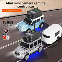 Mini voiture RC 1/64 avec caméra HD, gyroscope 2,4 GHz, télécommande, vitesse 3 km/h, vue à la première personne (FPV), jouet de course