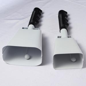 Campana de mano blanca de metal, instrumento Orff con mango largo, accesorio musical para niños, para acompañamiento de batería - Product Image 3