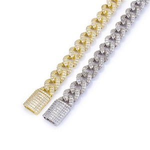 Cadena Cubana de Plata de Ley 925 de 20 Pulgadas con Doble Hilera de Circonitas Cúbicas - Product Image 6