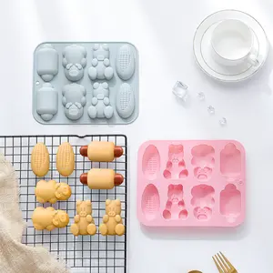 8 Cavities Pig Shape Cake Pan Food Grade Silicone Chocolate Candy Jello Baking Tray Mold DIY Home Bakeware