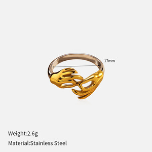 Anillos de Moda de Acero Inoxidable en Dos Tonos, Dorado y Plateado, para Mujer, Diseño de Nudo Geométrico en Forma de Corazón, Hipoalergénicos, para Boda o Compromiso - Product Image 6