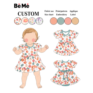 Vestitino Pagliaccetto per Neonata con Stampa <span class=keywords><strong>Zucca</strong></span>, Maniche Corte con Volant e Bordo Teal, Personalizzabile, Outfit Estivo per Bambine, Abbigliamento Quotidiano - Product Image 1