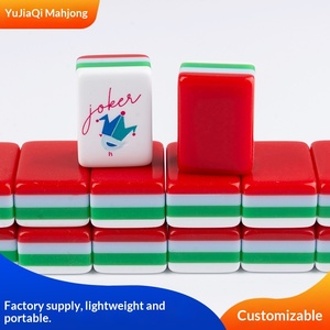 Mahjong américain portable de voyage, 160 tuiles, en acrylique à quatre couches, avec assortiment de couleurs étrangères, à assembler à la main - Product Image 5