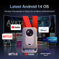 Mini projecteur IMC60 Pro Android 14 avec batterie, résolution 720P, 200 lumens ANSI, projecteur portable pour la maison, utilisation intérieure et extérieure