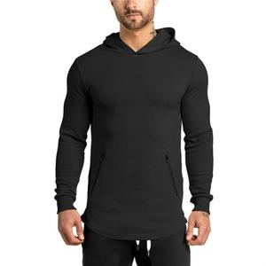 Custom Men Classic Plain Gym <b>Hoodies</b> No String Fitted Pullover French Terry Cotton Pullover Sports Hoodie - Product Image 1