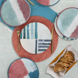 European style cheap bulk colorful restaurant plate dish matte ceramic dinner plates for gift