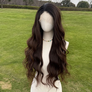 2025 caldo 26 pollici biondo nero tubo dritto parrucche anteriori per le signore acconciatura naturale trasparente seta onda diritta SM9865 - Product Image 3