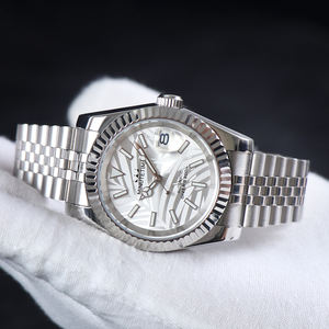 Montre mécanique personnalisée MINUTETIME NH35, mouvement automatique, cadran à motif de feuilles de luxe, montre étanche pour homme - Product Image 2