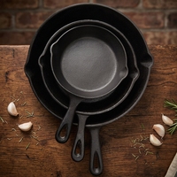 Ensemble de cuisine, batterie de cuisine, poêle à frire en fonte à double usage pour cuisinière à gaz