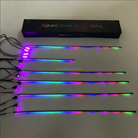 Kingshowstar Nouvelle Lumière d'Ambiance Universelle Symphonie Arc-en-ciel RVB Couleurs Rêveuses pour Intérieur de Voiture 12V LED+ABS