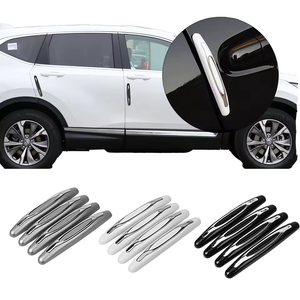 4Pcs Pelindung Gagang Pintu Mobil Plastik ABS Dapat Digunakan Kembali, Strip Pelindung Anti Gores, Stiker Bumper, Pelindung Tepi Mobil - Product Image 1