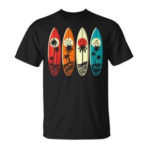T-shirt de surf rétro tropical Hawaï Palm Surfing pour la promotion - Product Image 1